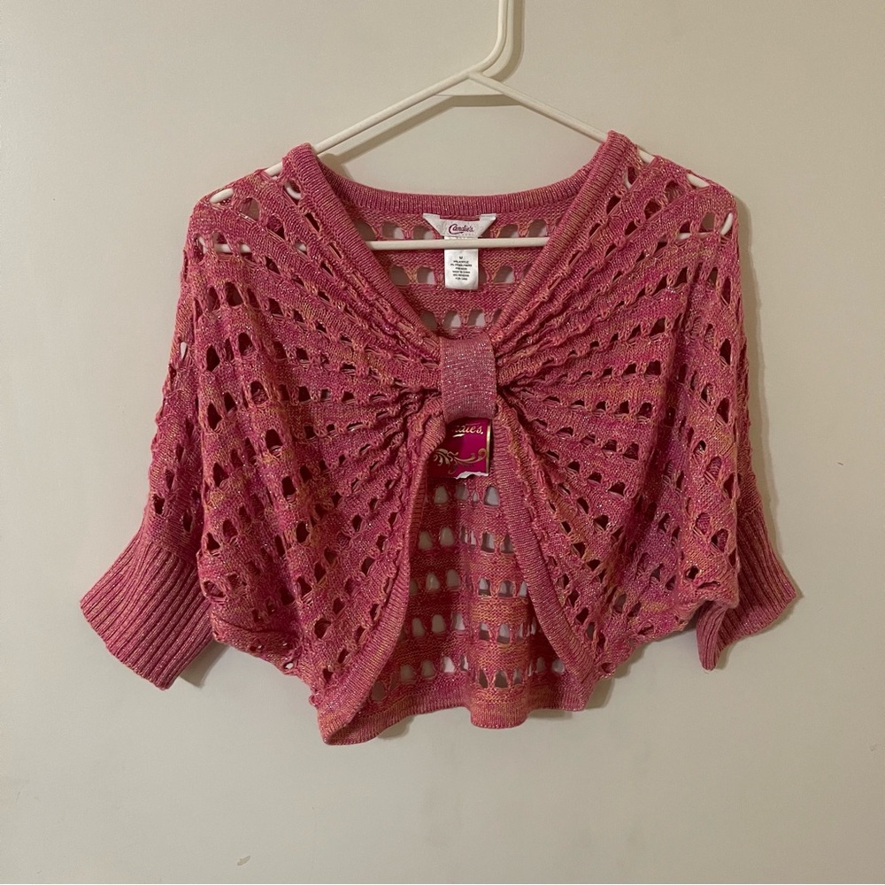 Candie's Pink Knit Shrug Top